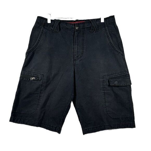 Vintage Y2K Air Jordan Black Cargo Shorts‎ Embroidered Logo Men's Size 32 - Picture 1 of 7
